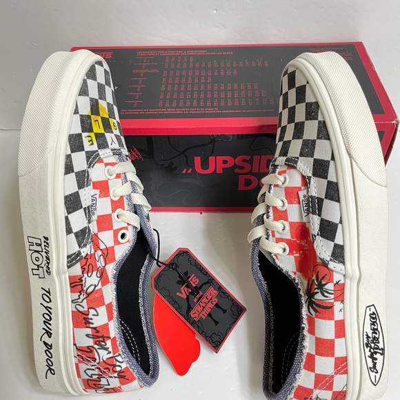 Vans Stranger Things Authentic Surfer Boy Pizza Checkerboard Shoes Womens Size 7 - Picture 5 of 10